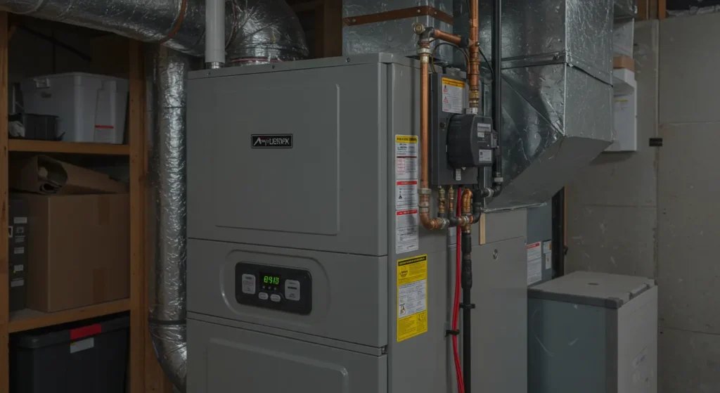 A furnace system after replacement