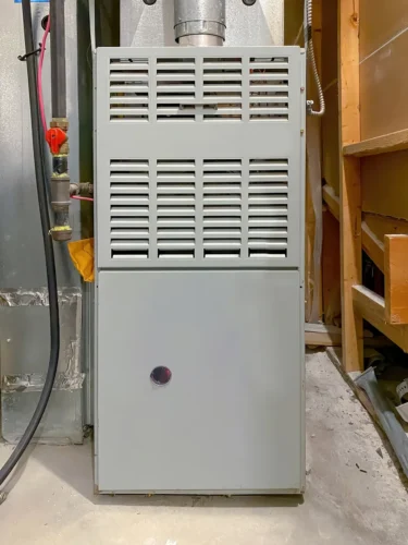 A New Indoor Furnace system placed inside the house